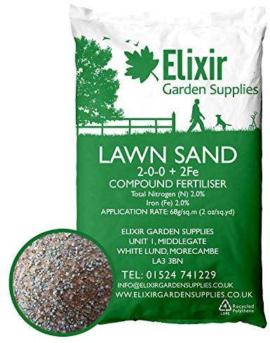Elixir Gardens 25Kg FINE LAWN SAND WITH FERTILISER TREATS OVER 360SQM