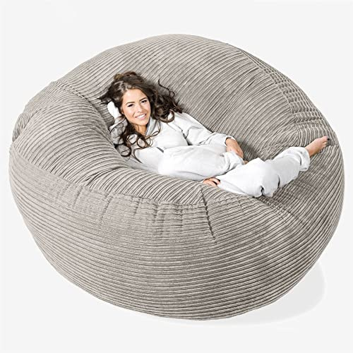 Lounge Pug Sofá Puff Gigante Mega-Mamut de Pana, Puff XXL Extra Grande para 2 Adultos, Visón
