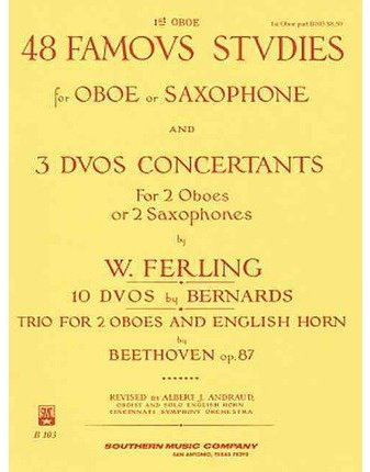 [(48 Famous Studies and 3 Duos Concertants for Oboe or Saxophone: Oboe 1 )] [Author: Wilhelm Ferling] [Apr-1968]