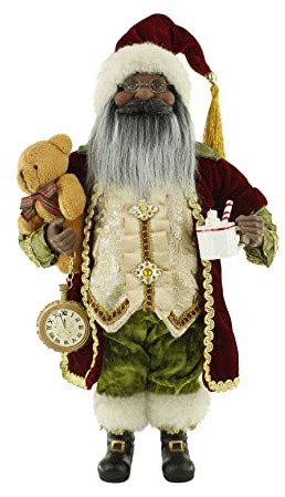 Windy Hill Collection 16 Inch Standing Hot Cocoa Ethnic Santa Claus Christmas Figurine Figure Decoration 616020A