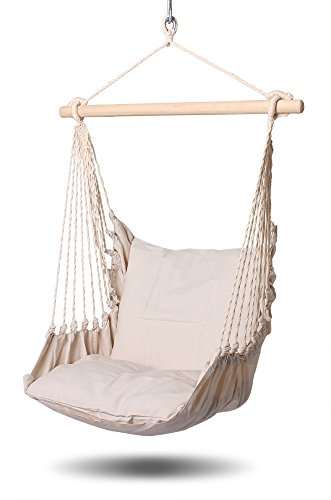 HOBEA-Germany Hängesessel Hängestuhl Hängesitz mit 2 Kissenhüllen (L (bis 120kg belastbar), Toskana)