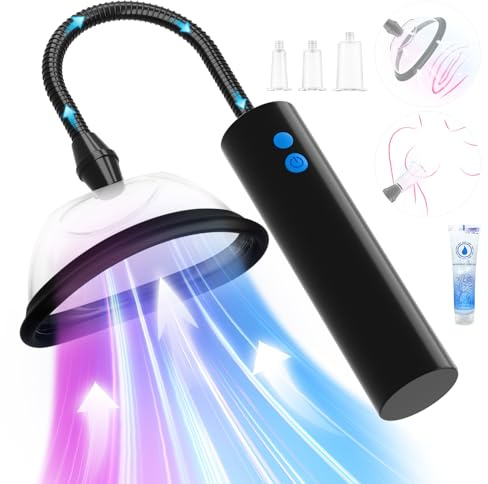 Adult Sex Toys Pussy Pump - Female Sex Toys Nipple Clit Sucker Automatic Vacuum Vagina Sex Pump, Nipple Pussy Sucking BDSM Toys Kit with 3 Powerful Suction Modes, Adult Toys & Games 5 Cups Included