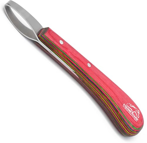 Double-Edged J2 Stainless Steel Hoof Trimming Loop Knife with Sheet Handle - Versatile Farrier Tool for Horse & Cow Hoof Care, Ideal for Farriers & Horse Owners.