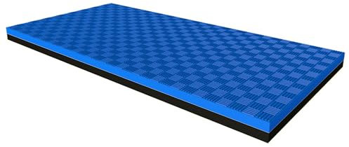 MAAOBR Fitness Unterlage Puzzlematte, Bodenmatten Aus Ineinandergreifendem Eva-Schaumstoff, SchalldäMmend rutschfeste Laufband Matte für Springseil, Gewichte, Fitness(Black+Blue)