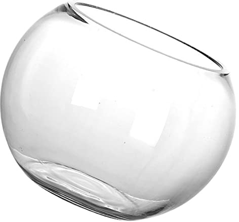 Vaguelly Kleiner Glaskugel-Aquarium Für Schreibtisch Rundes Transparentes Fischglas Für Goldfische Und Dekoration Im Wohnzimmer Oder Büro Stabil Und Platzsparend Hochtransparente Ausführung