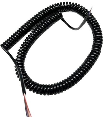 PULaif Red enrollada Flex Curly Spring Cord, Cable Espiral multiconductor Cuadrado de 5 núcleos y 0,2 mm, Cable de señal elástico con núcleo de Cobre de 6 a 9 núcleos(5 Core 0.2 Square)