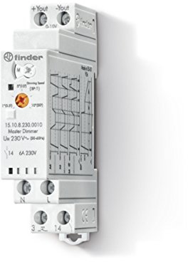 Finder 151082300010PAS Variateur de lumière modulaire Type Master Sortie 0-10 V montage Rail 35 mm 500 W 230 V