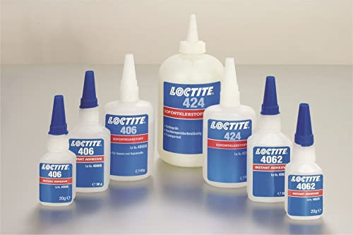 LOCTITE 406, Adesivo istantaneo a bassa viscosità, Colla istantanea trasparente per plastiche, Colla cianoacrilato per un fissaggio rapidissimo, 1 flacone da 50g