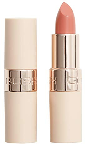 GOSH Luxury Nude Lippenstift mit leichtem Schimmer I intensive Nudetöne für ein natürliches Ergebnis I spendet Feuchtigkeit für weiche Lippen I langanhaltend, parfümfrei & 100% vegan I 001 Nudity