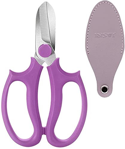 YYG Floral Shears, Premium Steel Garden Pruning Shears Floral Fruits Leaf Scissors Hand Pruner Snip Trimming Tool for Gardening Flower (Purple, 6.5)