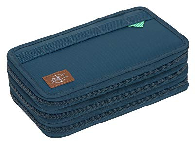 LÄSSIG Federmäppchen befüllt 20-teilig / School Triple Pencil Case Unique Navy