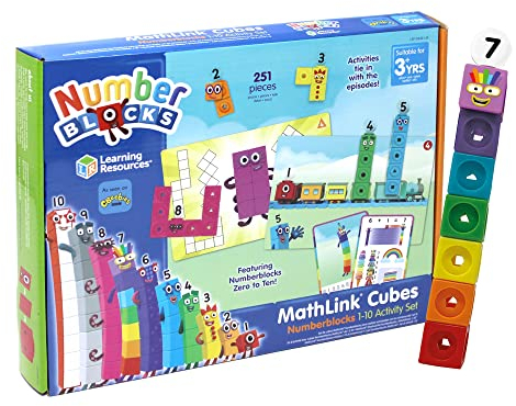 Learning Resources Numberblocks MathLink-Würfel 1-10 Aktivitätsset, Training vorschulischer Mathekenntnisse, Bauen, Lernen, Spielen – im Klassenzimmer und zu Hause, Ab 3 Jahren