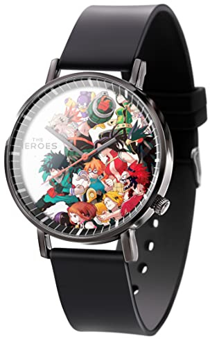 Zhongkaihua My Hero Academia, orologio analogico al quarzo con personaggi dell'anime MHA Merch, regalo per Natale e compleanno, per ragazzi e ragazze, Tipo 1, 10 * 10 * 3 cm, Cinturino