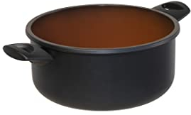 Domo - Terracotta Evo, Casseruola a due Maniglie, Interno Antiaderente Coccio di Alta Qualità, con Finitura in Terracotta, Utilizzabile su Tutte le Fonti di Calore, con Diametro di 24 cm