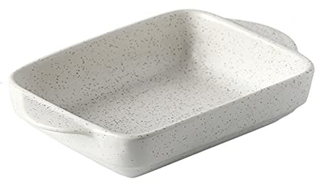LUCBEI Auflaufform Backgeschirr – rechteckiger Bräter aus Steinzeug, Backform mit Doppelgriffen, Lasagnepfanne, Tiefe Bratpfanne, for Kochen und Backen, 1 Stück Auflaufformen (Color : G)