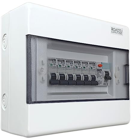 RoadEu - Leitungsschutzschalter - Fi Schutzschalter 40A 2P - B 16A Sicherungsautomat und B 10A 4+2 in einem Aufputz Verteilerkasten - Sicherungskasten Aufputz