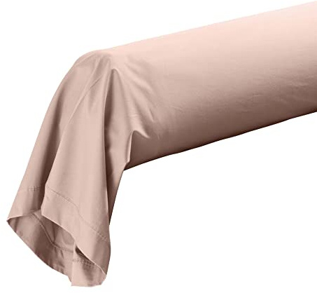 douceur d'intérieur, Taie de Traversin (85 x 185 cm) Percaline Nude, Percale de Coton