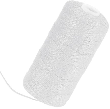 Weiße Maurerschnur, 180 m, geflochtene Nylon-Schnur für Mauerarbeiten, allgemeine Bau-Layouts, Garten- und DIY-Projekte, Mauerwerkzeuge, Bauschnur für eine Saitenlinie