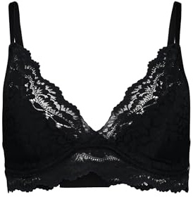 Skiny Damen Triangel gepaddet Wonderfulace Spitze Farbauswahl (DE/NL/SE/PL, Körbchengröße & Bandgröße, A, 80, Black)