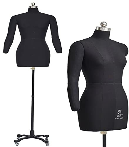 Pinnable Kleiderform in Übergröße zum Nähen von Kleidung – weiblicher Mannequin-Torso mit weichen Armen und Rädern – Schneiderpuppe – Erwachsene volle Größe