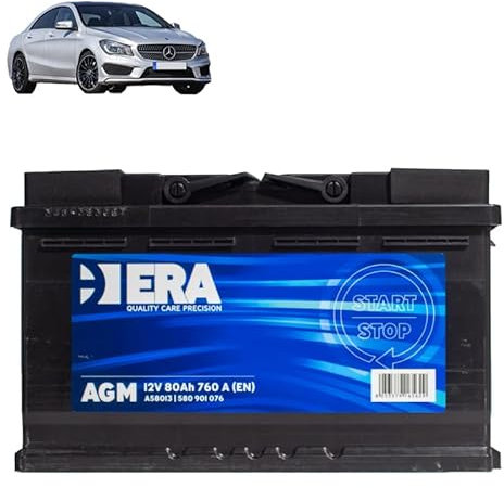 Batteria 80Ah A.G.M. per Mercedes CLA 180d 200d 220d CDI gasolio 2013-2019