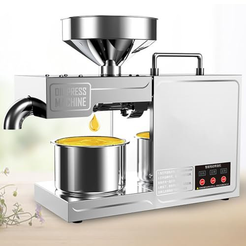 Commercial Machine,Oil Press Machine Electric Seed Oil Maker Stainless Steel 820W Automatic Kitchen Oil Extractor for Commercial Home Use Peanut Sunflower Sesame