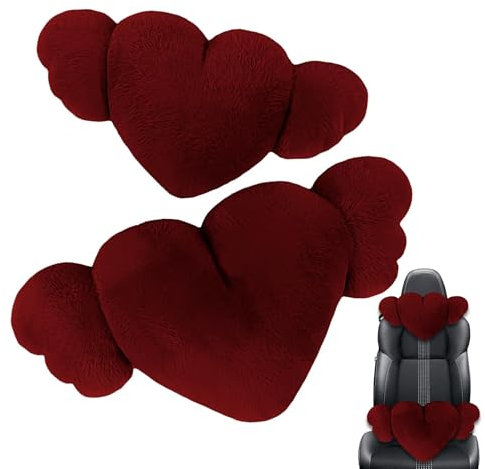 TABSIRAH Cuscino per sedile auto a forma di cuore | 2 x cuscino