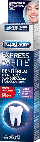 Rapid White, Pasta de Dientes Blanqueadora, Hasta 3 Tonos Más Blancos, Tecnología de Blanqueamiento Óptico, Previene la Formación de Sarro y Placa, Resultados desde el Primer Cepillado, 75 ml