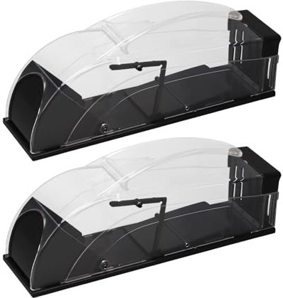 Longzhuo 2 Pezzi Trappola per Topi, Trappole Topi viene Fornito con Maniglia per Il Trasporto, Riutilizzabile Trappole per Topi, Facile da Pulire, per Uso Interno ed Esterno (Nero Trasparente)