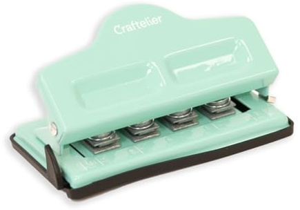 Craftelier Stansmaskin med 4 hål för planerare, agendrar eller anteckningsböcker för scrapbooking och hantverk, hålkapacitet för 3 papper på 90 g/m2 | storlek ca