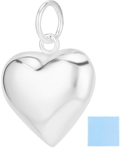 Beebeecraft 1 låda små hjärtberlocker 925 sterling silver 3D hjärta berlock hängen med bindringar kärlekshjärtan dinglande berlocker för smyckestillverkning örhängen halsband bröllop alla hjärtans dag