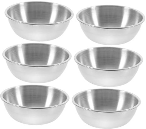 Cabilock Piatti Per Salsa in Metallo Set Da 6 Pezzi Di Ciotole Per Salsa Rotonde Piatti Per Rotondi Ciotole Per Salse Per La Famiglia