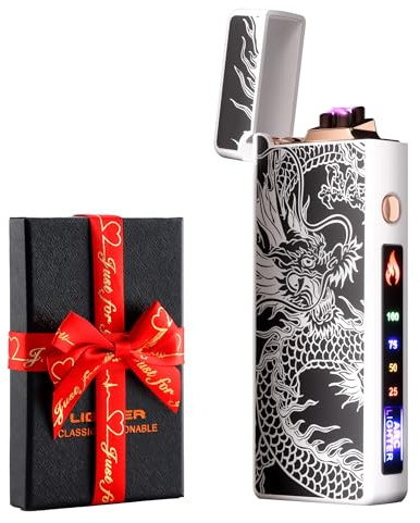 dachance Custom Personalized Cool Lighter Electric Gift Windproof USB Rechargeable Dual Arc for Camping Valentine's Day Gift (fluorescence)