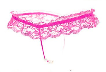 Bommi Fairy Femmes Sexy en Dentelle Perle T-Pantalon Mignon Tanga Gag Cadeau Taille Unique Sous-Vêtements G-Strings, Rose, taille unique