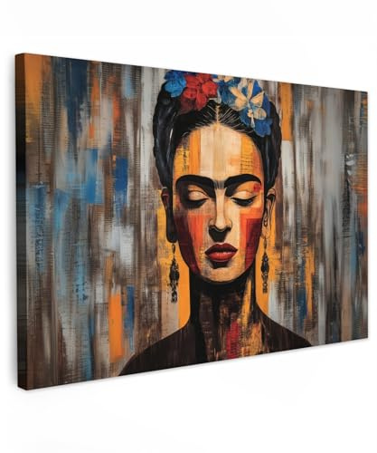 MuchoWow© Quadri Moderni Camera Da Letto Foto Quadro Con Cornice | 120x80 cm - Decorazioni Parete Soggiorno Stampa Su Tela Moderna Casa Salotto Poster Ritratto - Donna - Fiori
