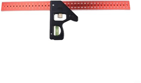 Zilimontt Schwerlast-Metall-Kombinationswinkel, 600 mm, mit Schiebekopf-Winkel-Lineal, für Bau-, Holzbearbeitungsprojekte, verstellbarer Tischlerwinkel (400 mm)