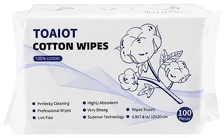 Whltzf 100pieces Nettoyage Coton Lingettes Essuie-Glace Nettoyage Tissu Essuyage