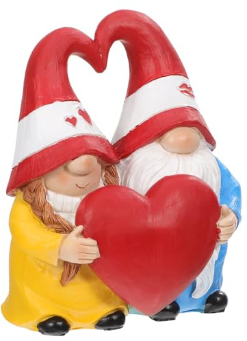 Milisten Figurita de de Duende de con Corazón para Decoración de Patio y Adorno y Ligero para Flores y