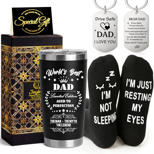 Joybble Dad Gifts, Personalised Gift Sets for Men, Stocking Fillers Gift Ideas for Daddy, 20oz Stainless Steel Travel Tumbler Birthday Gifts for Him, Presents for Valentines Anniversary Fathers Day