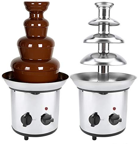 Eminchu Scaldacioccolato Elettrico a 4 Livelli con Fontana di Cioccolato, Pentola per Sciogliere il Cioccolato, Temperatura Regolabile, con Design in Acciaio Inossidabile, per Fes