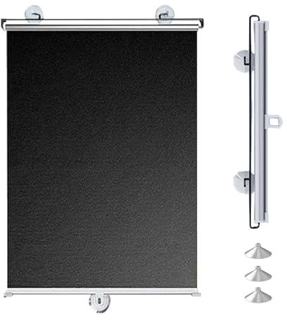 Generico Tenda A Rullo Senza Foratura 45x120 70x200cm Tenda Avvolgibile Oscurante Finestre con Ventose, Tendine Parasole A Rullo Retrattili per Auto Persiane Temporanea A Scomparsa(50x110cm)