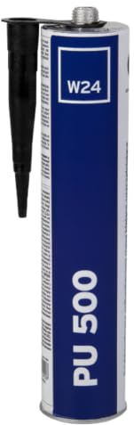 W24 PU 500 Karosseriekleber & Karosseriedichtmasse | PU Kleber für Metall, Glas und viele Materialien | Elastischer Polyurethan Kleb- und Dichtstoff | Schwarz | 310 ml