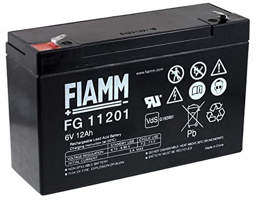 FIAMM Batteria ricaricabile al piombo FG11201 Vds, 6V, Lead-Acid