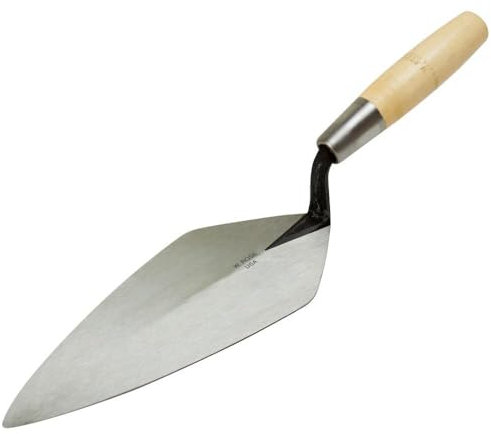 Kraft Tool RO116-13 W. Rose Narrow London Brick Trowel with 6-Inch Wood Handle, Standard Shank, 13-Inch