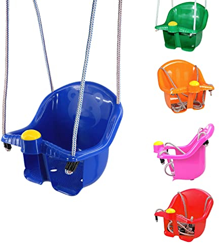 MTS Safety Swing Seat for Toddlers 1-3, Easy Install, Indoor/Outdoor, Garden, Sturdy & Colorful Kids Swing, Enhances Motor Skills, Durable Plastic, Assorted Colors, for Babies, 40kg Capacity