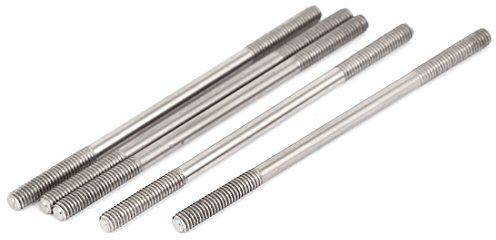 sourcing map 5 Stück Doppelend Gewindestift Schraube M4x80mm aus 304 Edelstahl