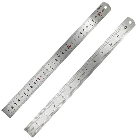 Dapetz® 12 Inch Stainless Steel Ruler 30cm 300mm Metal Measuring Tool for Engineering Hobbies & Trades Accurate Measurement for Professionals