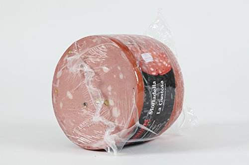 CANTALUPPI - Mortadela con pistacho GUSTOSA - La mitad de vacío (5 kg aprox.) - Producto Artesanal Italiano