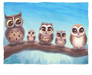 PICANOVA – Owl Friends 100x70cm – Extraweiche Kinder Decke, 525g/qm – Absolute Premiumqualität Aus Hautfreundlichem Plüsch – Unschlagbar Weich Und Gemütlich – Design Von Dolphy