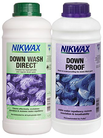 Nikwax Down Proof & Down Wash Direct Twin Pack for Waterproofing and Cleaning Down Jackets, Duvets and Equipment (1 Litre x2)